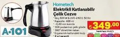 HOMETECH ELEKTRİKLİ KATLANABİLİR ÇELİK CEZVE